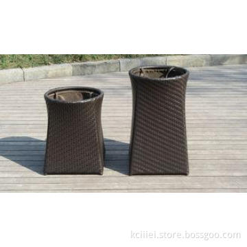 Resin Wicker Storage Box , Grey Synthetic Rattan Storage Ca